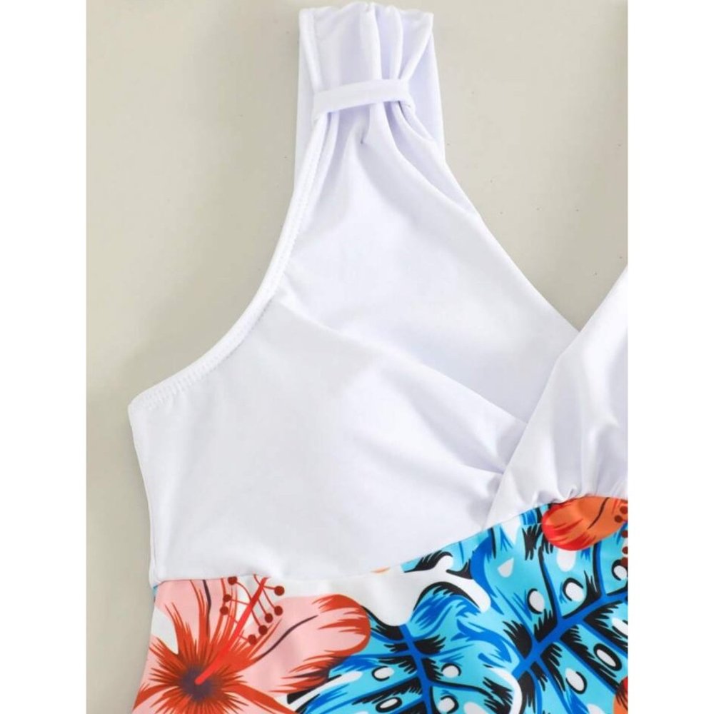 NEW Tropical Floral Print Swimdress With Shorts S - Picture 6 of 7